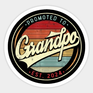 Promoted To Grandpa Est 2024 New Grandpa Father In Law Sticker